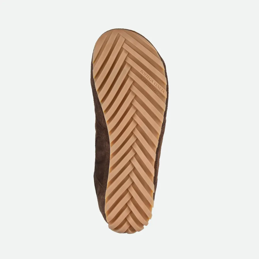 Bottega Veneta Orbit Flash Sneakers In Chocolate Brown Suede Lace-Up Sneaker