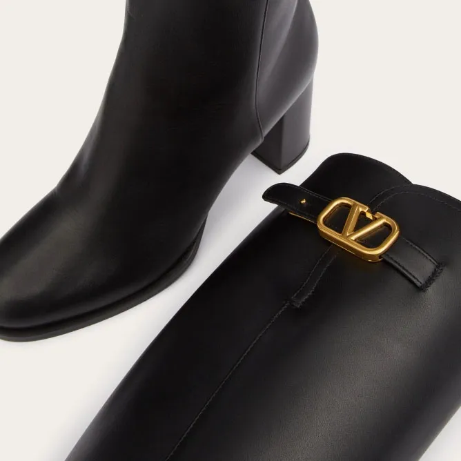 VALENTINO VLOGO SIGNATURE Calf leather high boots (heel 7cm high)