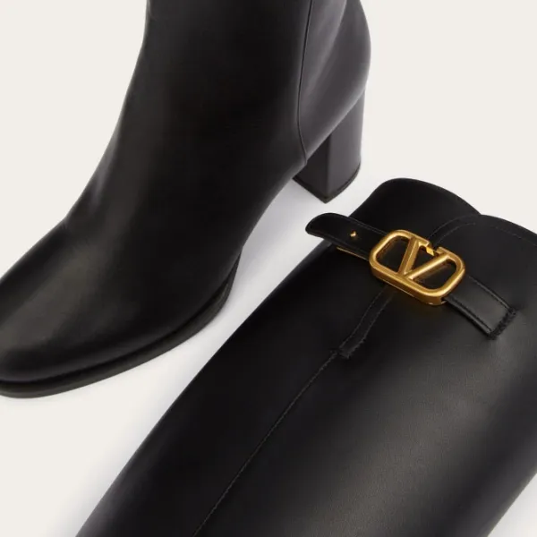 VALENTINO VLOGO SIGNATURE Calf leather high boots (heel 7cm high) - Image 5