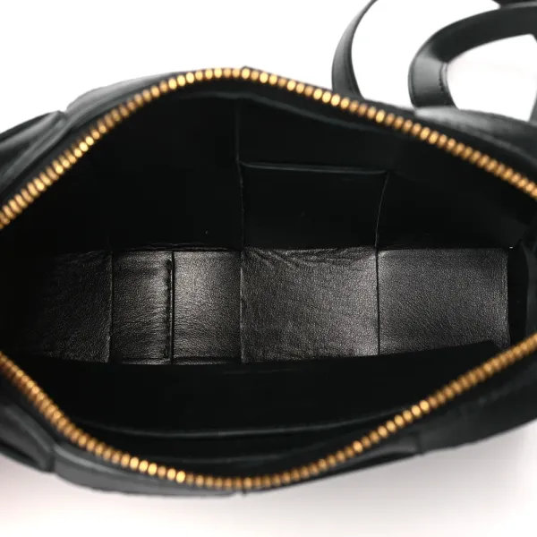 Bottega Veneta Mini Intreccio Cassette Phone Pouch Crossbody Bag Black Lambskin Leather - Image 7