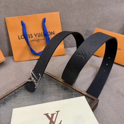 Louis Vuitton Men's Shield Reversible Belt In Black Monorgam Calfskin With Gold/Silver/Gun Black Hardware 40mm