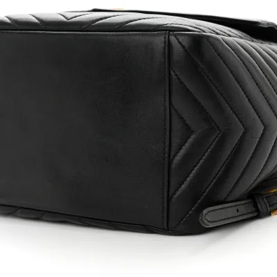 Saint Laurent Medium Joe Backpack Black Monogram Lambskin Matelasse Leather Gold Hardware