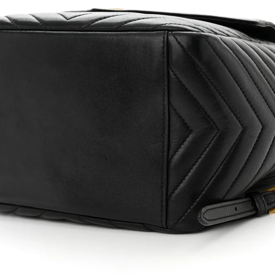 Saint Laurent Medium Joe Backpack Black Monogram Lambskin Matelasse Leather Gold Hardware