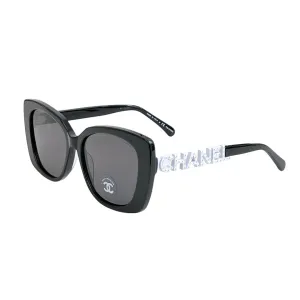 CHANEL glasses black white color size 53口17-145