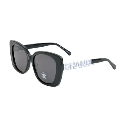 CHANEL glasses black white color size 53口17-145