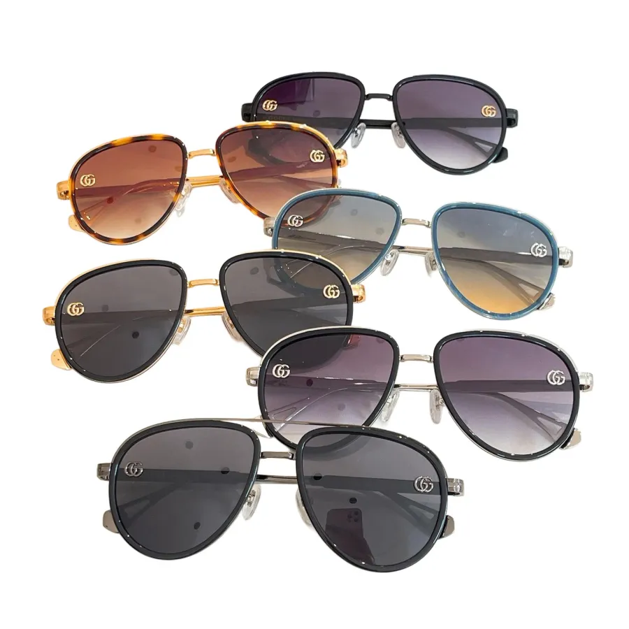 Gucci Aviator glasses eggplant silver/leopard/teal/black silver/black gold/eggplant black color Size 52口18-145