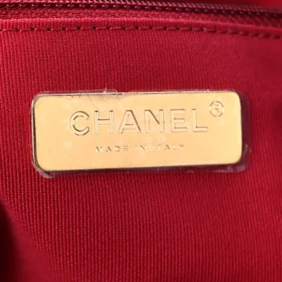 Chanel East-West Shopping Bag Medium Black Chanel 19 Quilted Lambskin Leather Mixed Metal Hardware