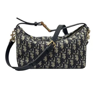 Dior Small D-Journey Bag in Blue Dior Oblique Jacquard Gold Hardware