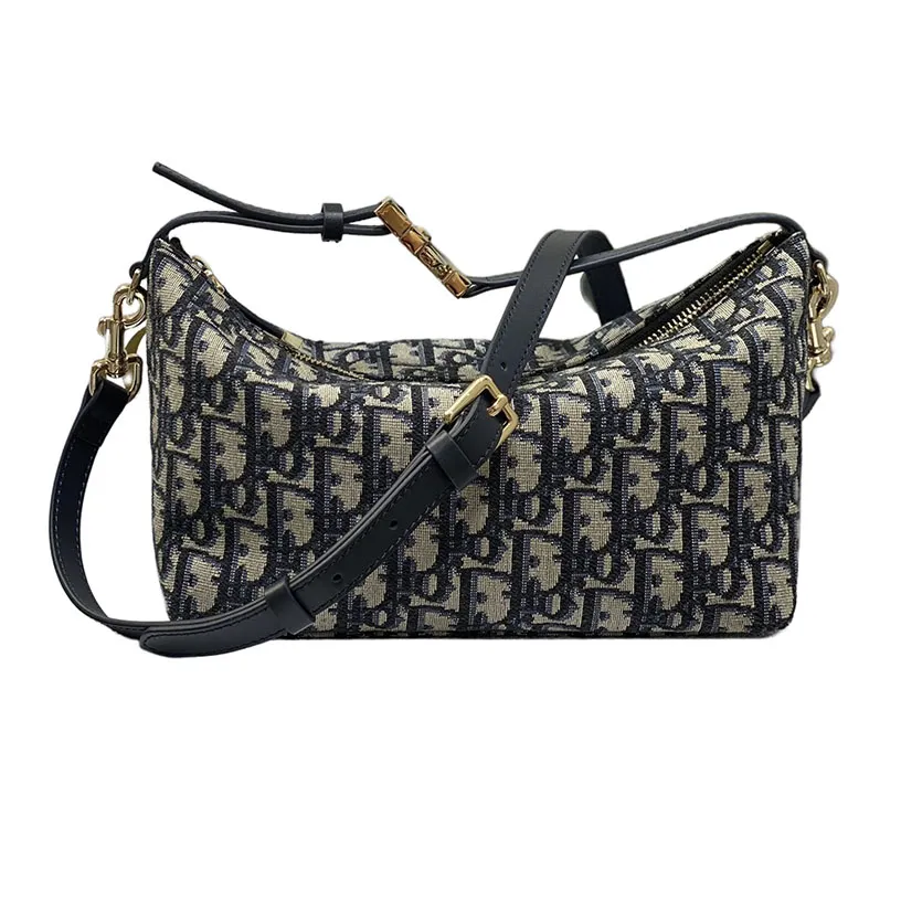 Dior Small D-Journey Bag in Blue Dior Oblique Jacquard Gold Hardware