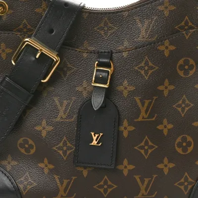 Louis Vuitton Odeon PM Black Monogram Canvas Brass Hardware