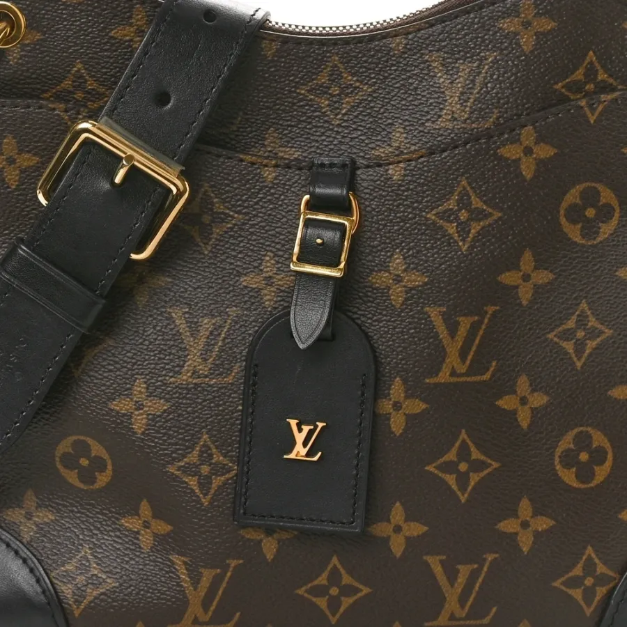Louis Vuitton Odeon PM Black Monogram Canvas Brass Hardware