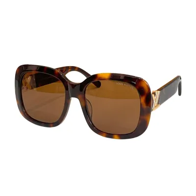 Louis Vuitton round frame glasses white/ivory/leopard/black/eggplant color Size 55口19-140