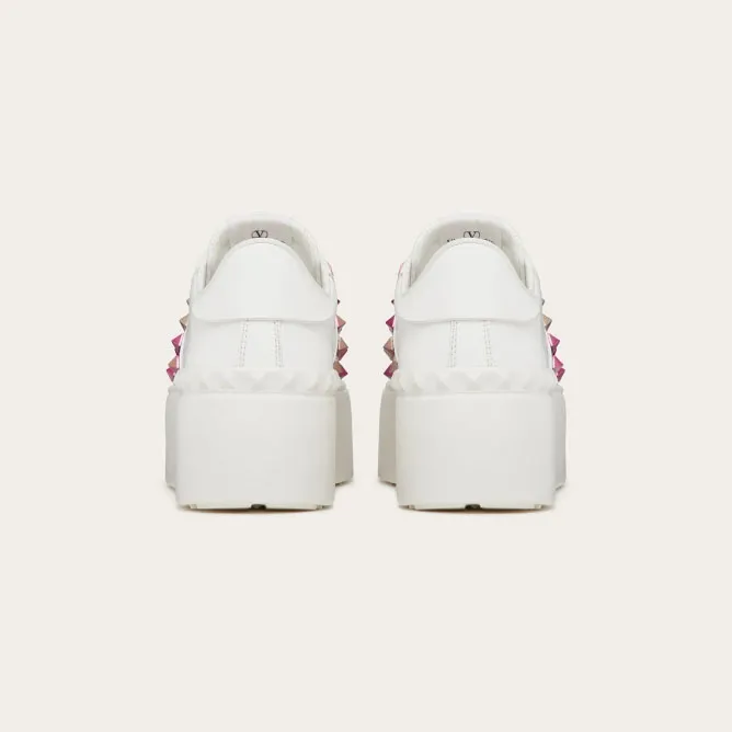 VALENTINO Women's multicolored studded calfskin platform sneakers