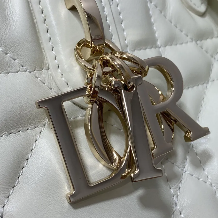 Dior Medium Dior Toujours Bag In White/Tan/Blue/Pale Pink/Burgundy/Cloudy Grey/Stone Grey Macrocannage Calfskin With Gold/Silver Hardware