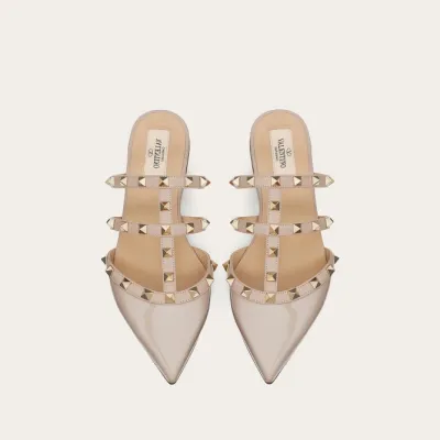 VALENTINO patent leather studded Muller shoes