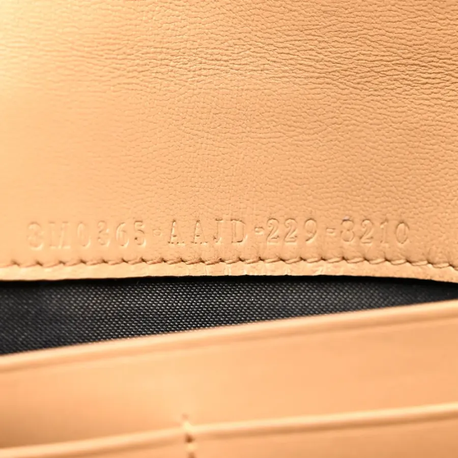 Fendi FF Embossed Continental Wallet On Chain (WOC) Matisse Nappa Leather Miele Scuro Gold Hardware