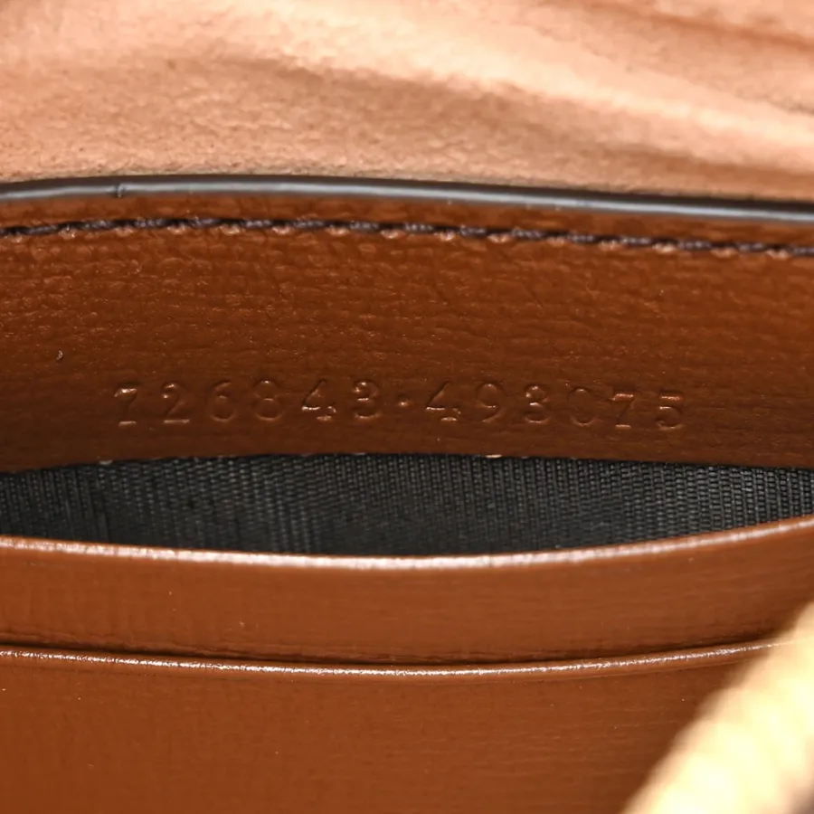 Gucci Small Jackie 1961 Hobo Beige / Ebony Brown Sugar GG Supreme Monogram Canvas & Azalea Calfskin Leather Gold Hardware