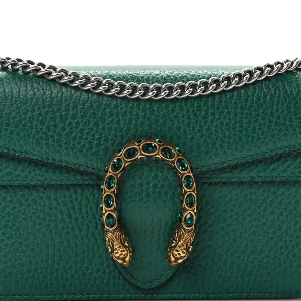 Gucci Mini Super Dionysus Shoulder Bag Emerald Dollar Calfskin Leather & Crystal Mixed Metal Hardware - Image 8