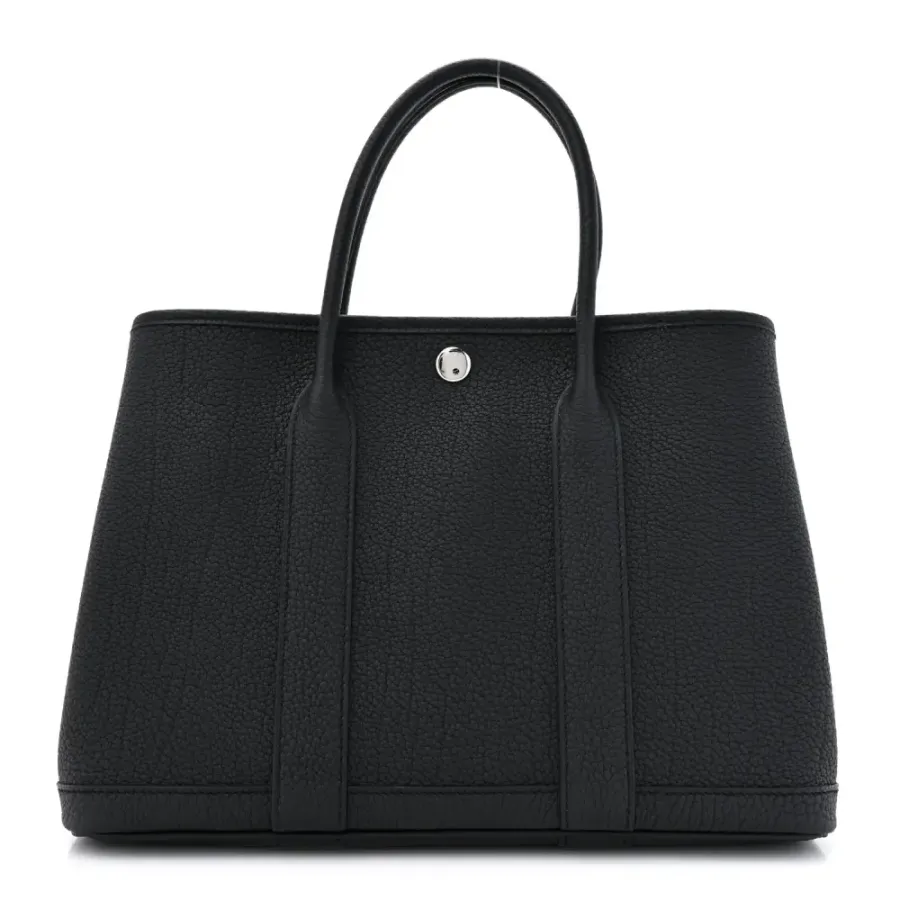 Hermès Garden Party 30 TPM Black Negonda Leather Palladium Silver Hardware