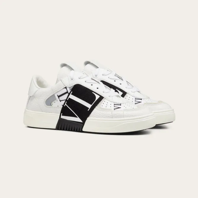VALENTINO Lace-up calfskin sneakers for ladies