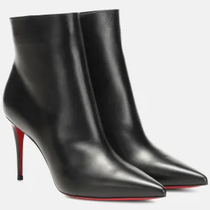 Christian Louboutin black small pointy heels boots