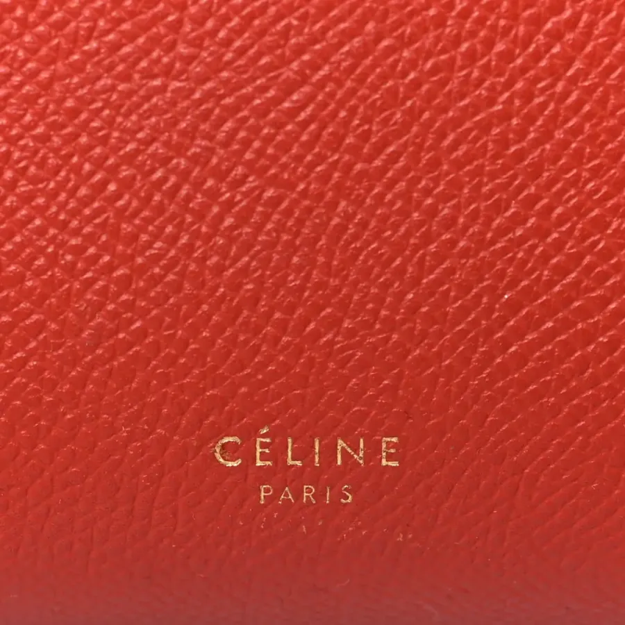 Celine Nano Belt Bag Coquelicot Grained Calfskin Leather Gold Hardware