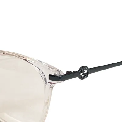 Gucci Wayfarer glasses sliver/black/leopard/tawny color transparent lens Size 53口17-145