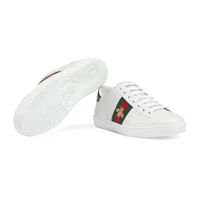 Gucci Ace series white sneakers woven fabric women's sports shoes