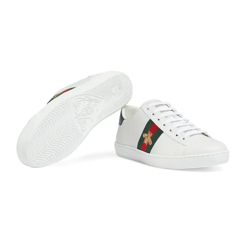 Gucci Ace series white sneakers woven fabric women's sports shoes