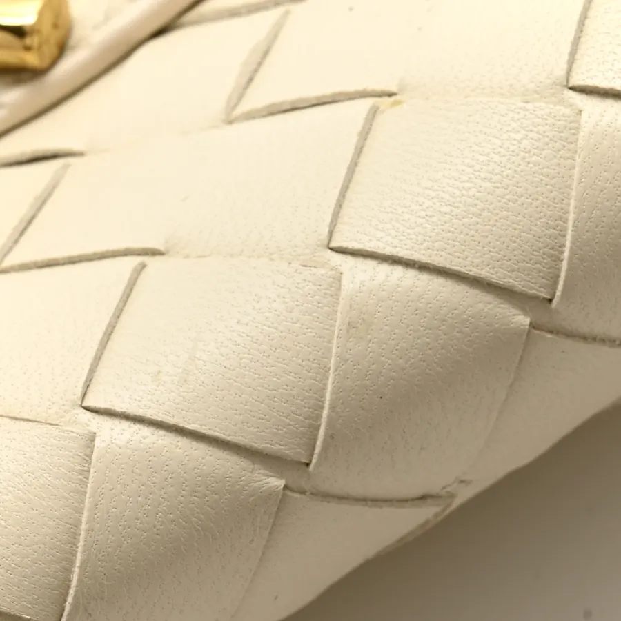 Bottega Veneta Medium Intrecciato Long Andiamo Top Handle Sea Salt Nappa Leather Gold Hardware