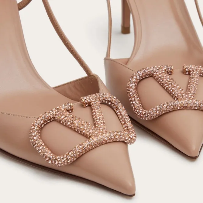 VALENTINO Calfskin heels with back trim (heel height 8cm)