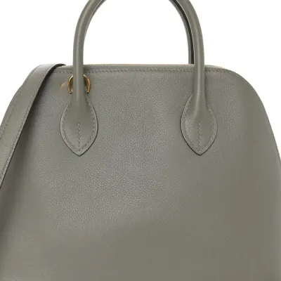 Hermès 1923 Bolide 25 Gris Meyer Evercolor Leather Gold Palladium Hardware
