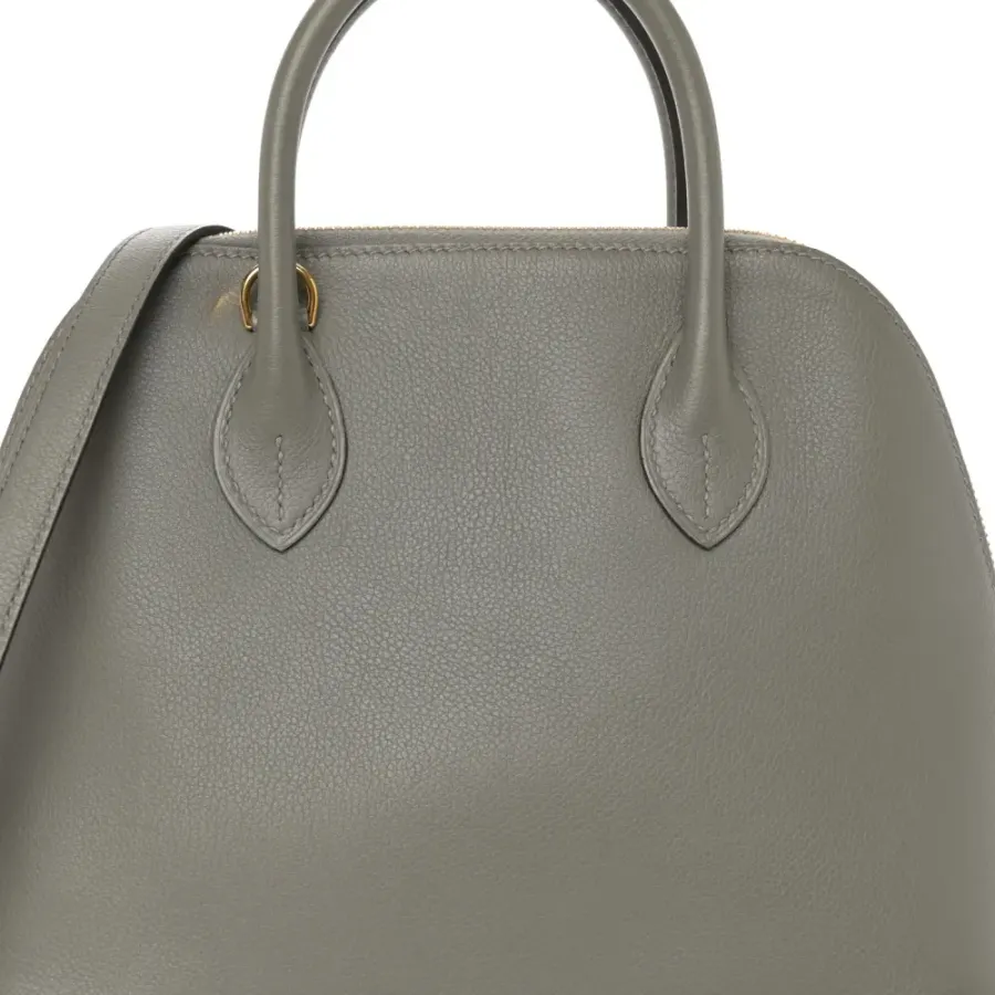 Hermès 1923 Bolide 25 Gris Meyer Evercolor Leather Gold Palladium Hardware