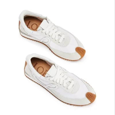 LOEWE White Nylon and cow leather Ballet Runn er 2.0 sneakers for women