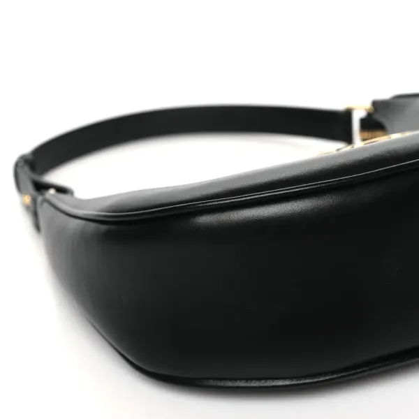 Celine Medium Strap Ava Triomphe Shoulder Bag Black Smooth Calfskin Leather Gold Hardware - Image 3
