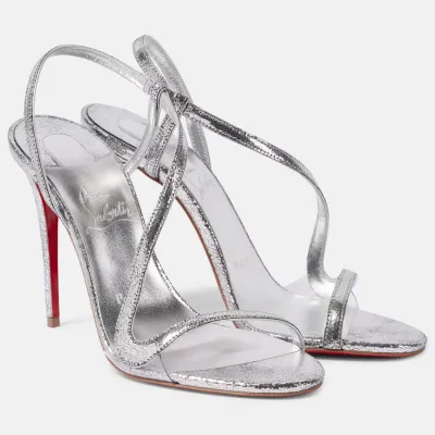 Christian Louboutin Silver high-heeled sandal slippers