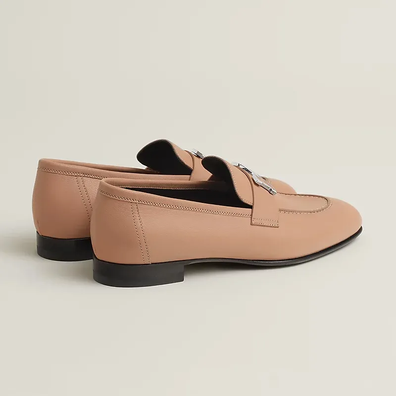 HERMES Paris  Nude color Loafers