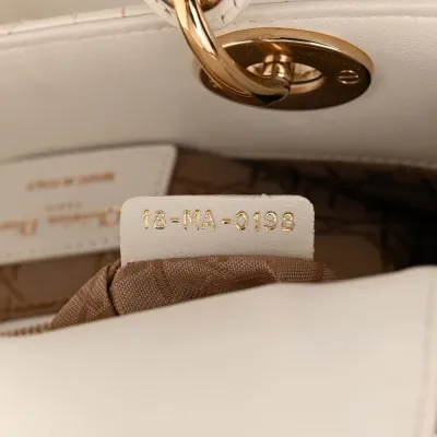 Dior Small My ABCDior Lady Dior White Cannage Lambskin Leather Gold Hardware