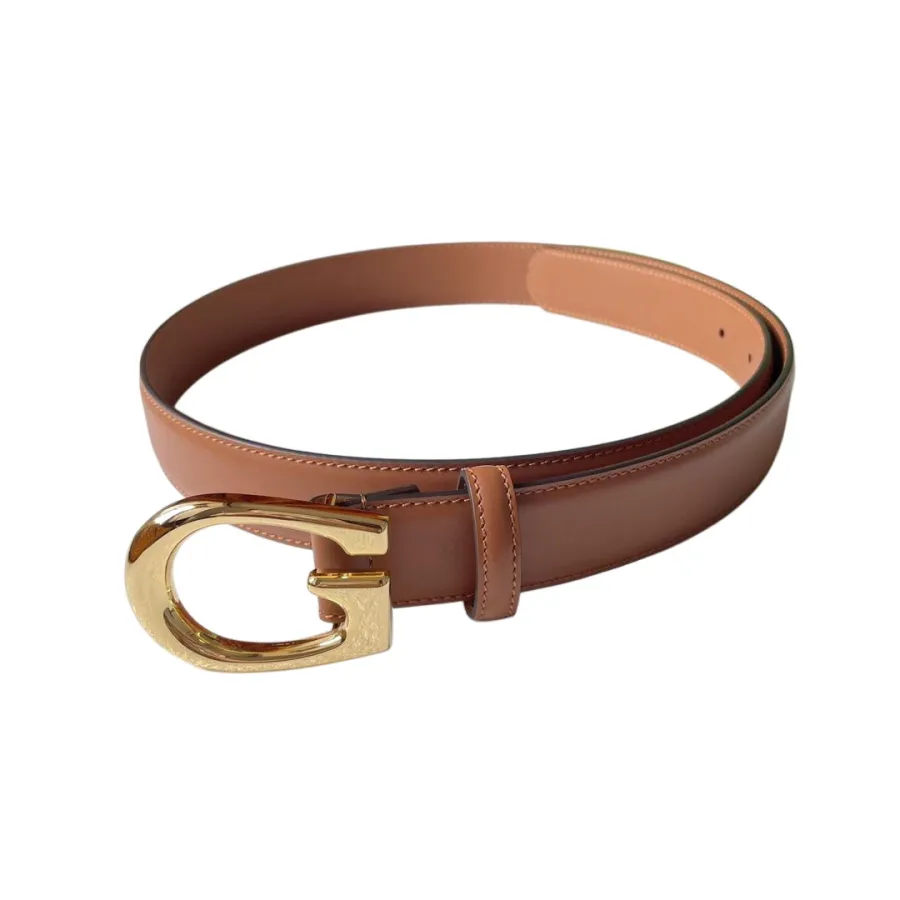 Gucci Women's G Buckle Belt In Brown/Black Smooth Calfskin With Gold/Silver Hardware 30mm