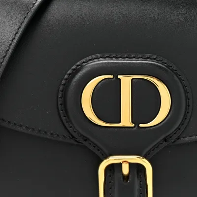 Dior Small Bobby Flap Bag Black Box Calfskin Leather Gold Hardware