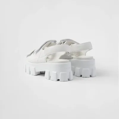 PRADA White Monolith Nappa leather sandals