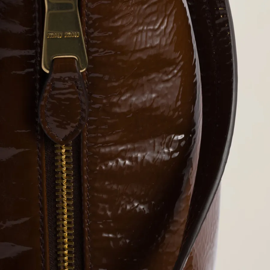 Miu Miu Oil-Wax Coated Leather Brown﻿ Top-Handle Bags