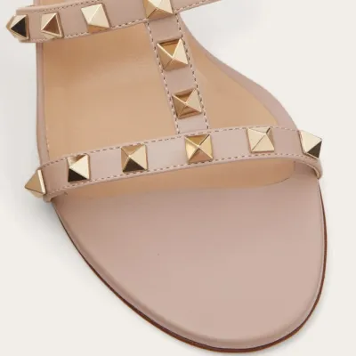VALENTINO Apricot calfskin rivet heel sandals (heel height 6cm)