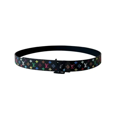 Louis Vuitton Men's LV x TM Belt In Black/White Monogram Canvas With Black Hardware 30mm