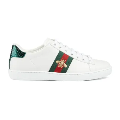 Gucci Ace series white sneakers woven fabric women's sports shoes