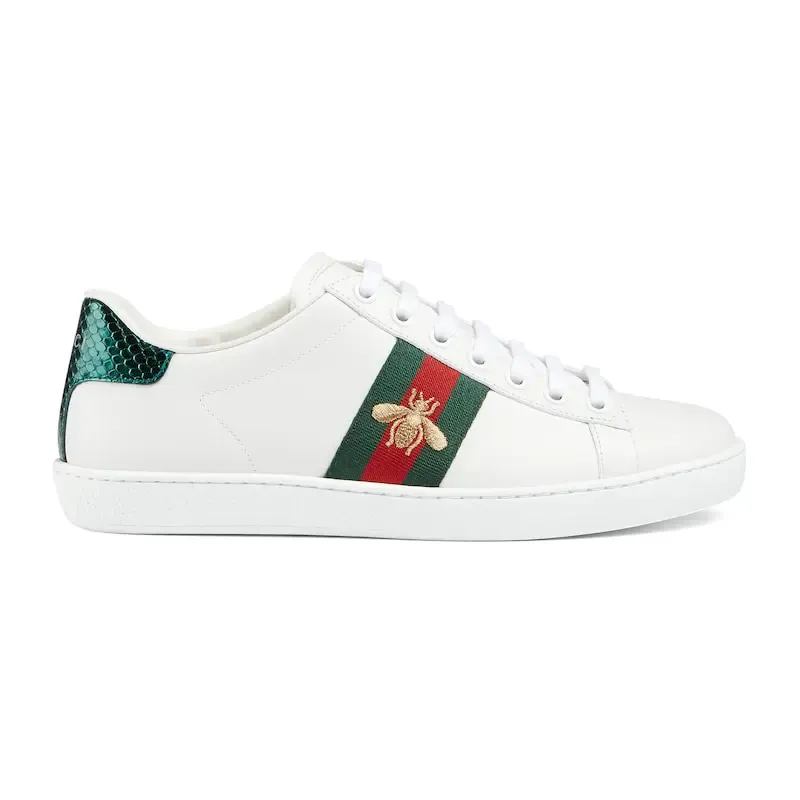Gucci Ace series white sneakers woven fabric women's sports shoes