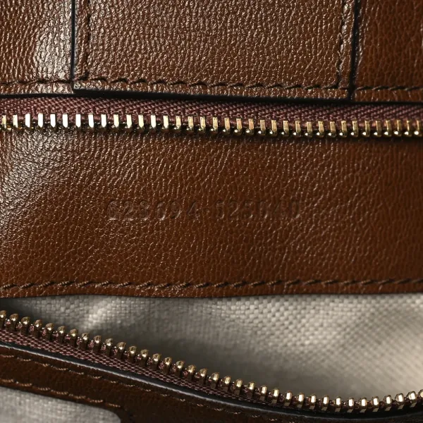 Gucci Horsebit 1955 Tote Bag Beige / Brown Sugar Monogram Canvas Light Brass Hardware - Image 8