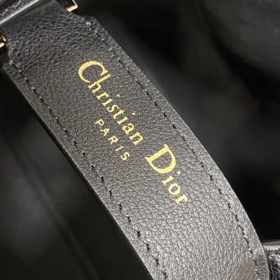 Dior Medium Dior Toujours Bag In Black Graphic Cannage Calfskin With Gold Hardware