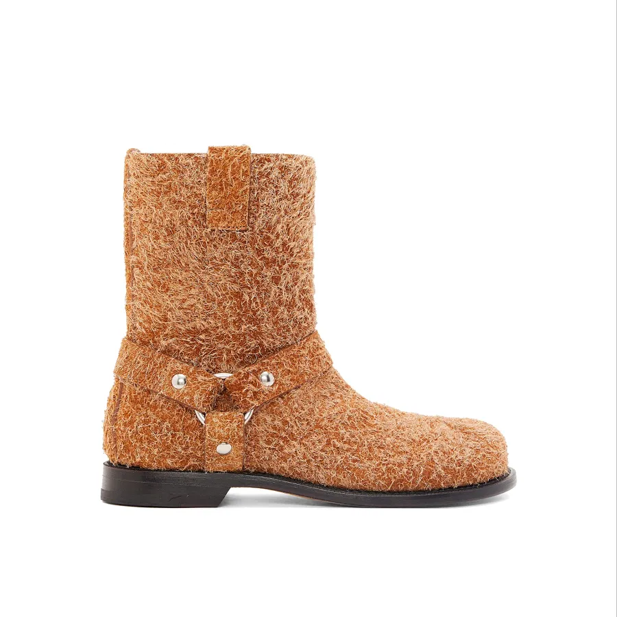 LOEWE Brown frosted suede Campo boots