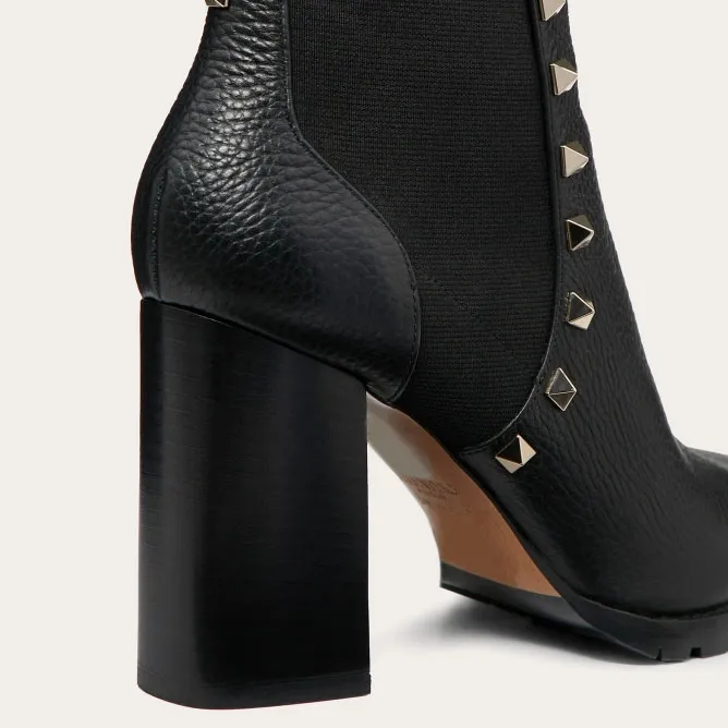 VALENTINO ROCKSTUD Peeled calf rivet ankle boots (heel height 8cm)